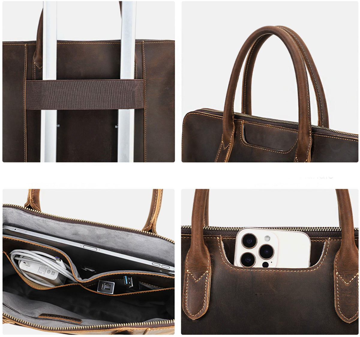 Elegante maletín de piel Ventura Slim – foto 4