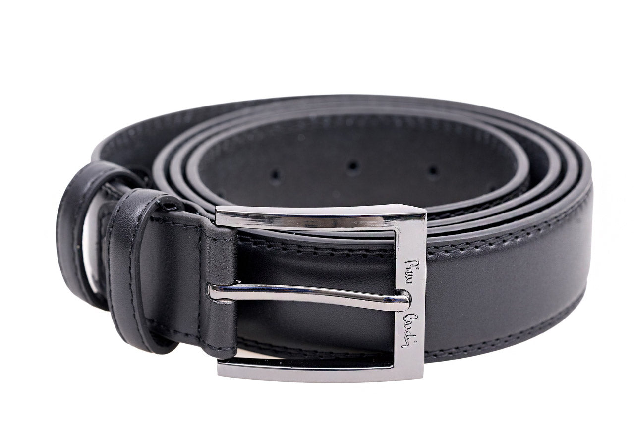 Black men's leather belt Pierre Cardin
