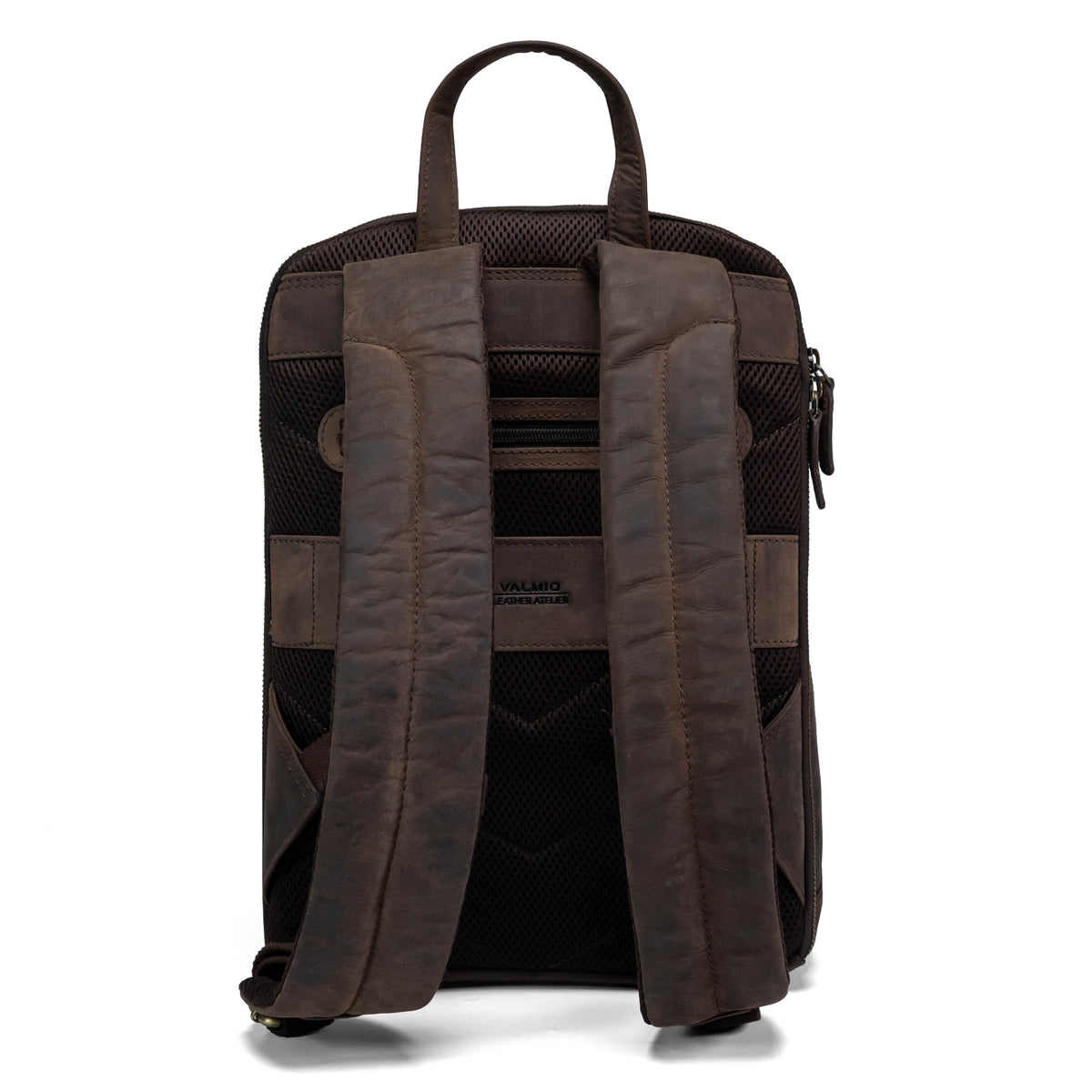 Mochila de cuero Valmio Apex marrón