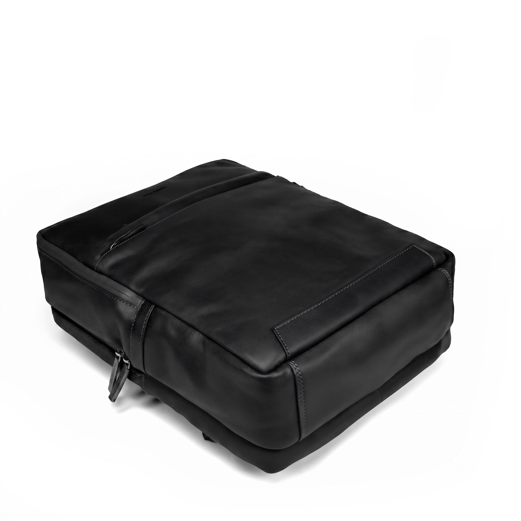 Black Leather Backpack Valmio Hunter