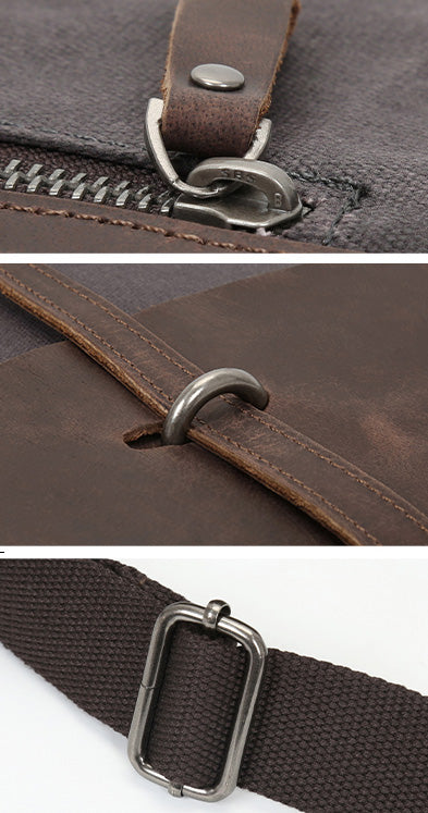 Serviette en cuir pour homme Valmio Weston – gris foncé