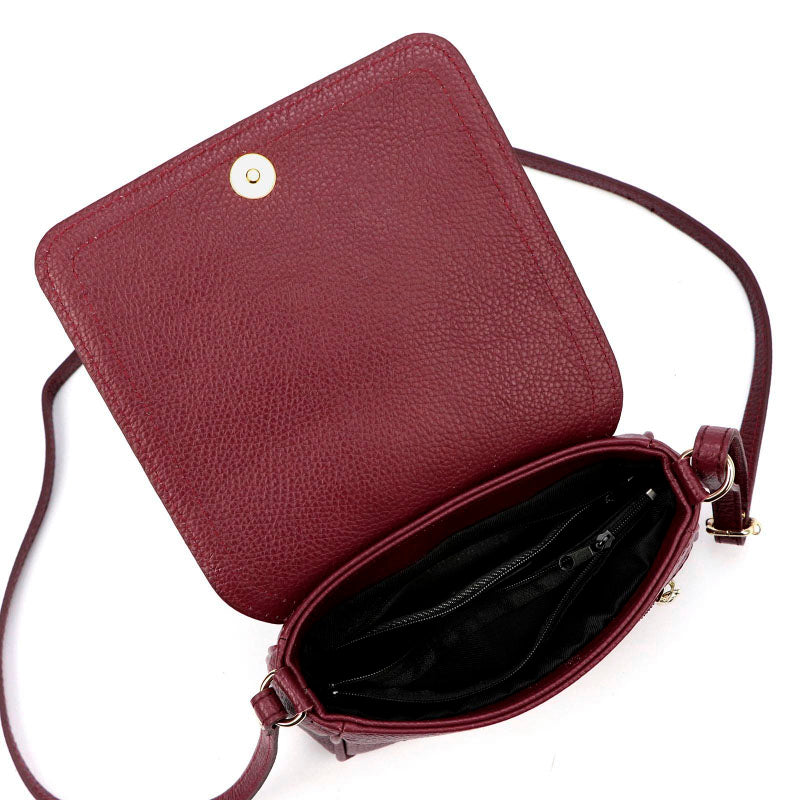 Kožená dámská kabelka LUKA 26-016 BORDO