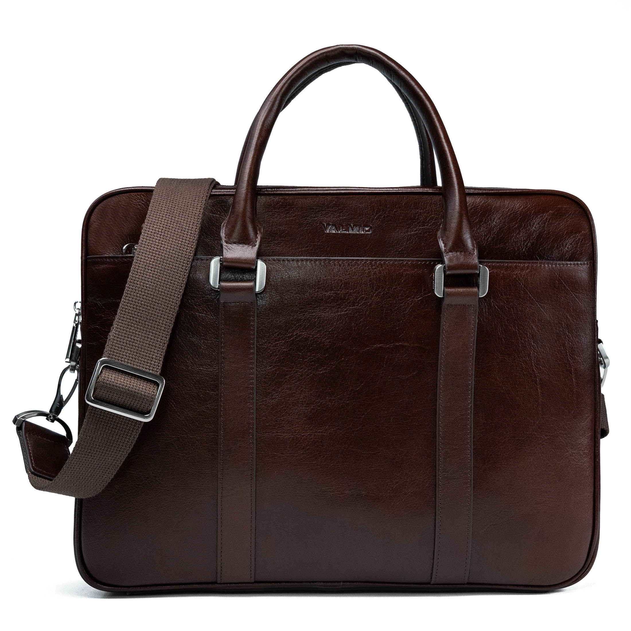 Sac homme classique en cuir Valmio - marron