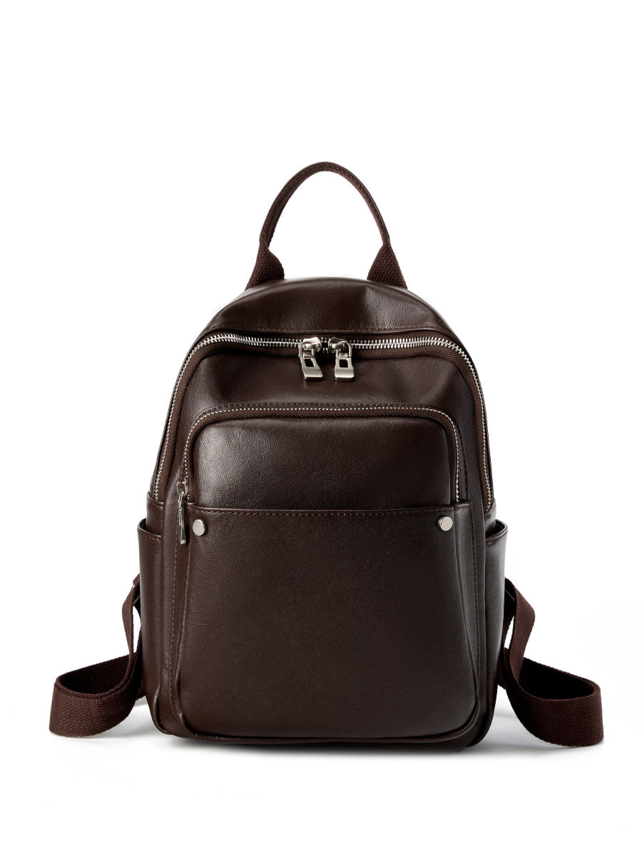 Valmio Velora Leather Women's Backpack - Dark Brown