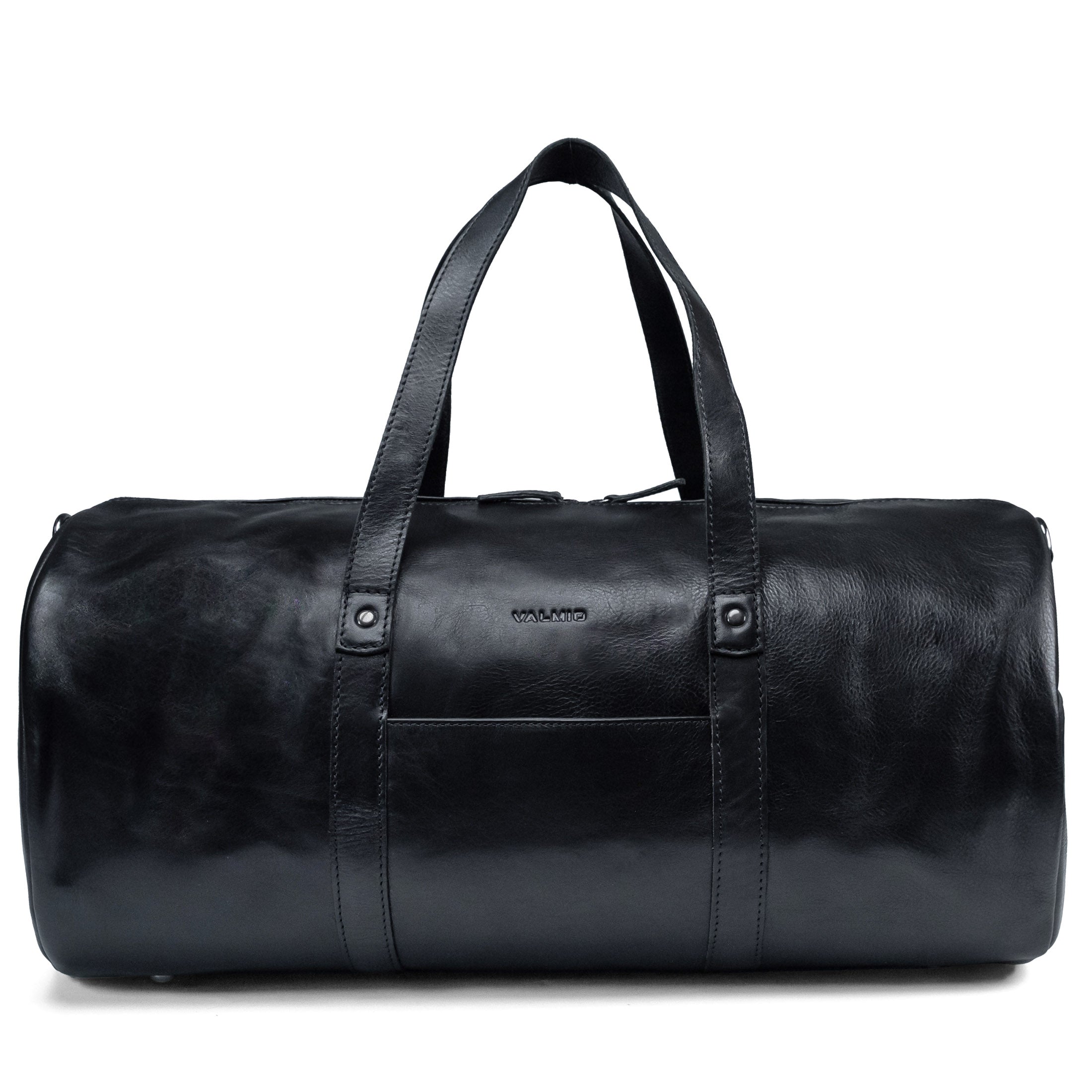 Black Leather Travel Bag Valmio Homs