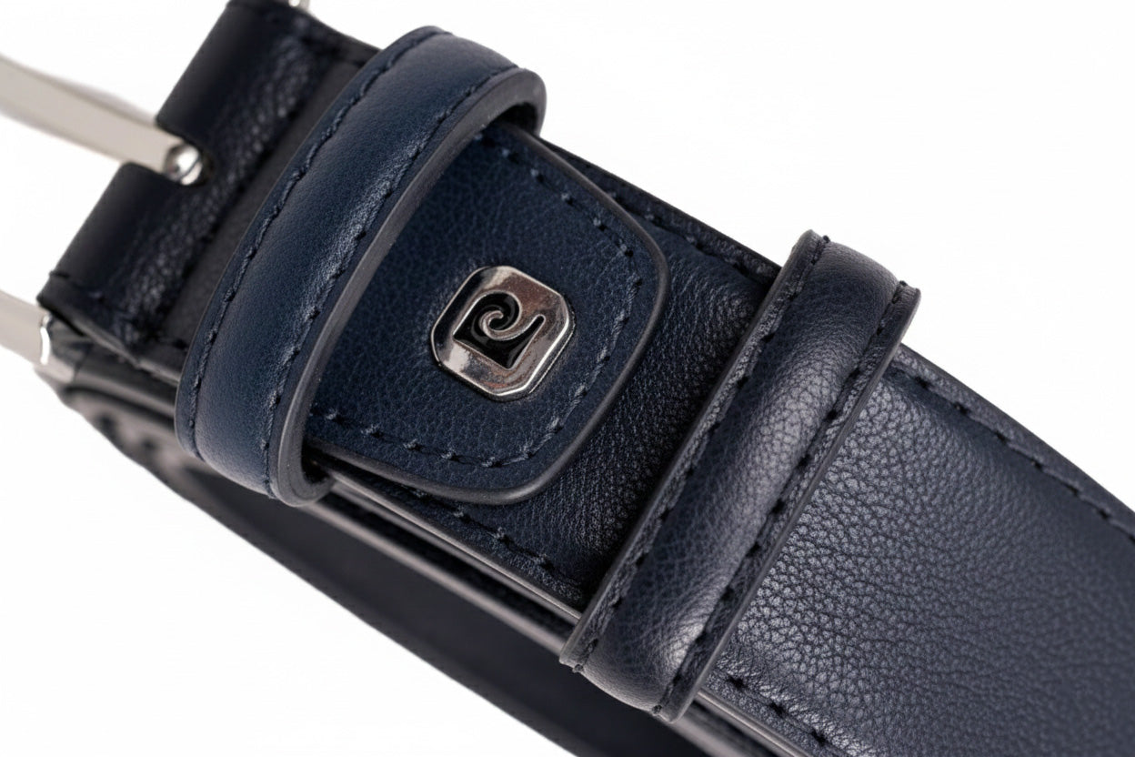 Pierre Cardin leather belt 2510-BLU