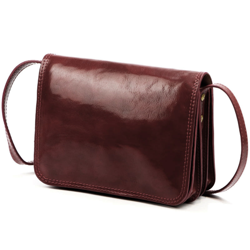 Leather women's handbag FLORENCE 108 red