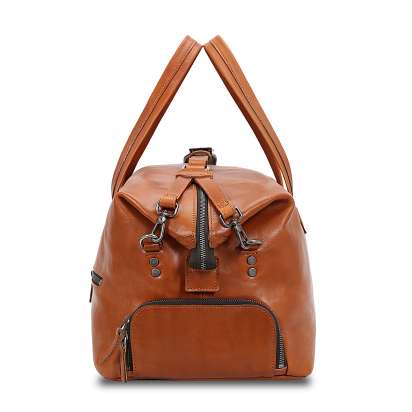 Sac de voyage en cuir marron Valmio Belmont