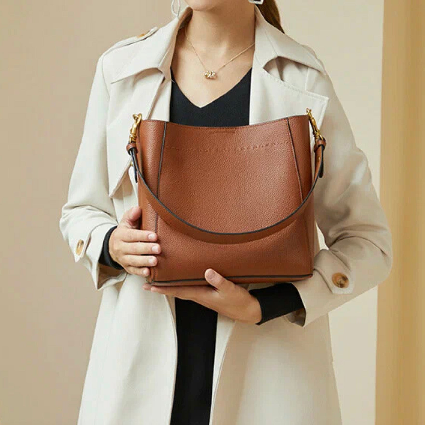 Valmio Relina Leather Women's Bag - Brown