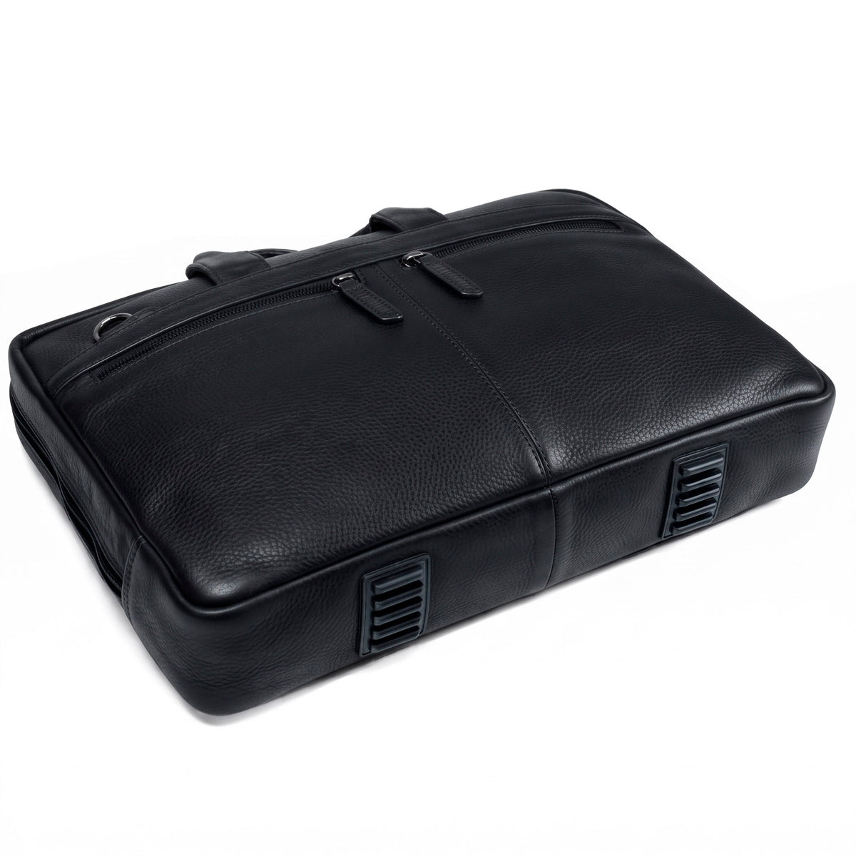 Valmio Lids zwarte laptoptas van volnerf leer voor heren