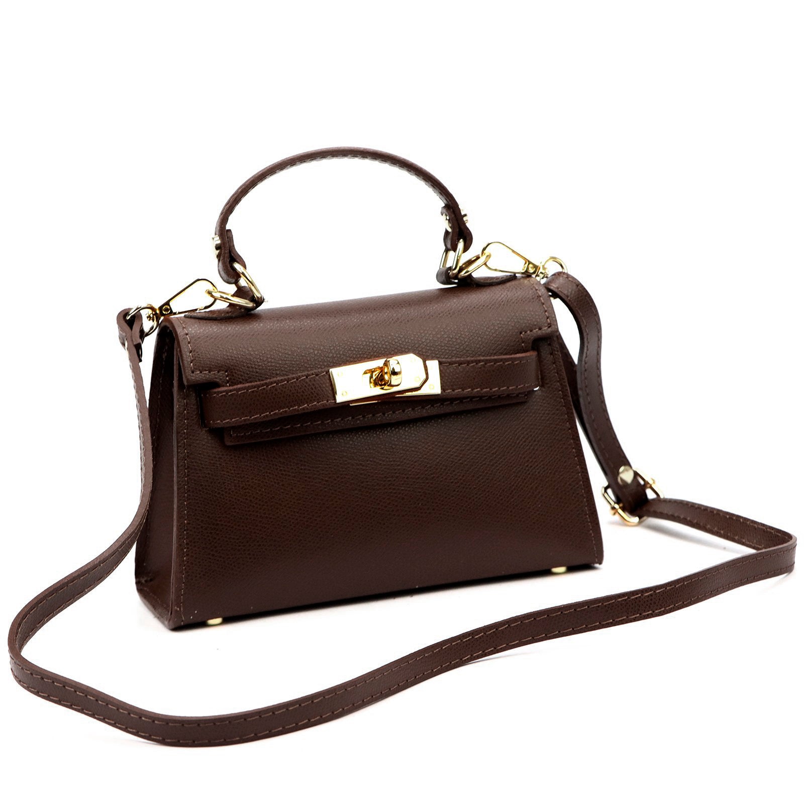 Leather women's handbag LUKA 24-002 Taupe