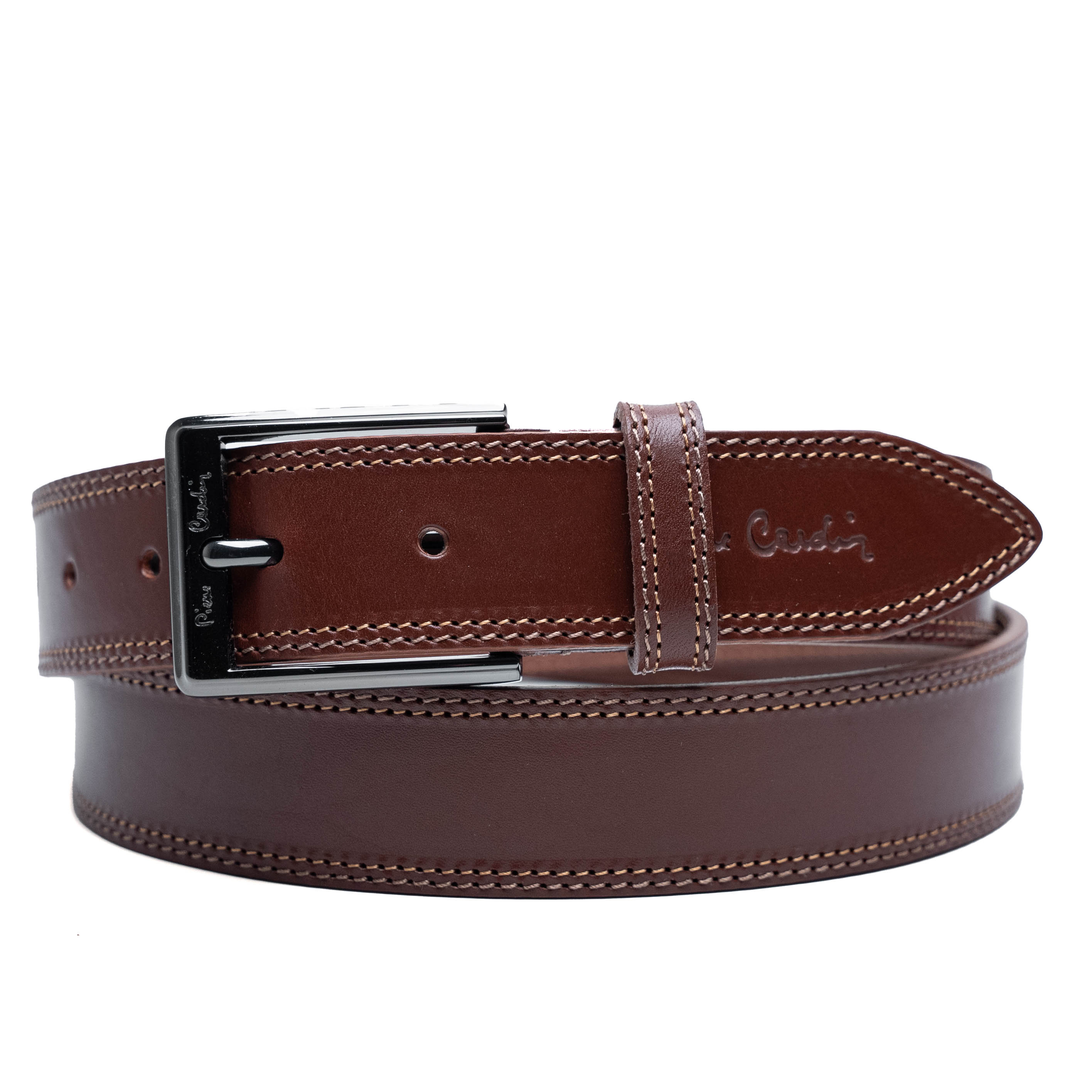 Leather belt Pierre Cardin AUT 8055 COGNAC