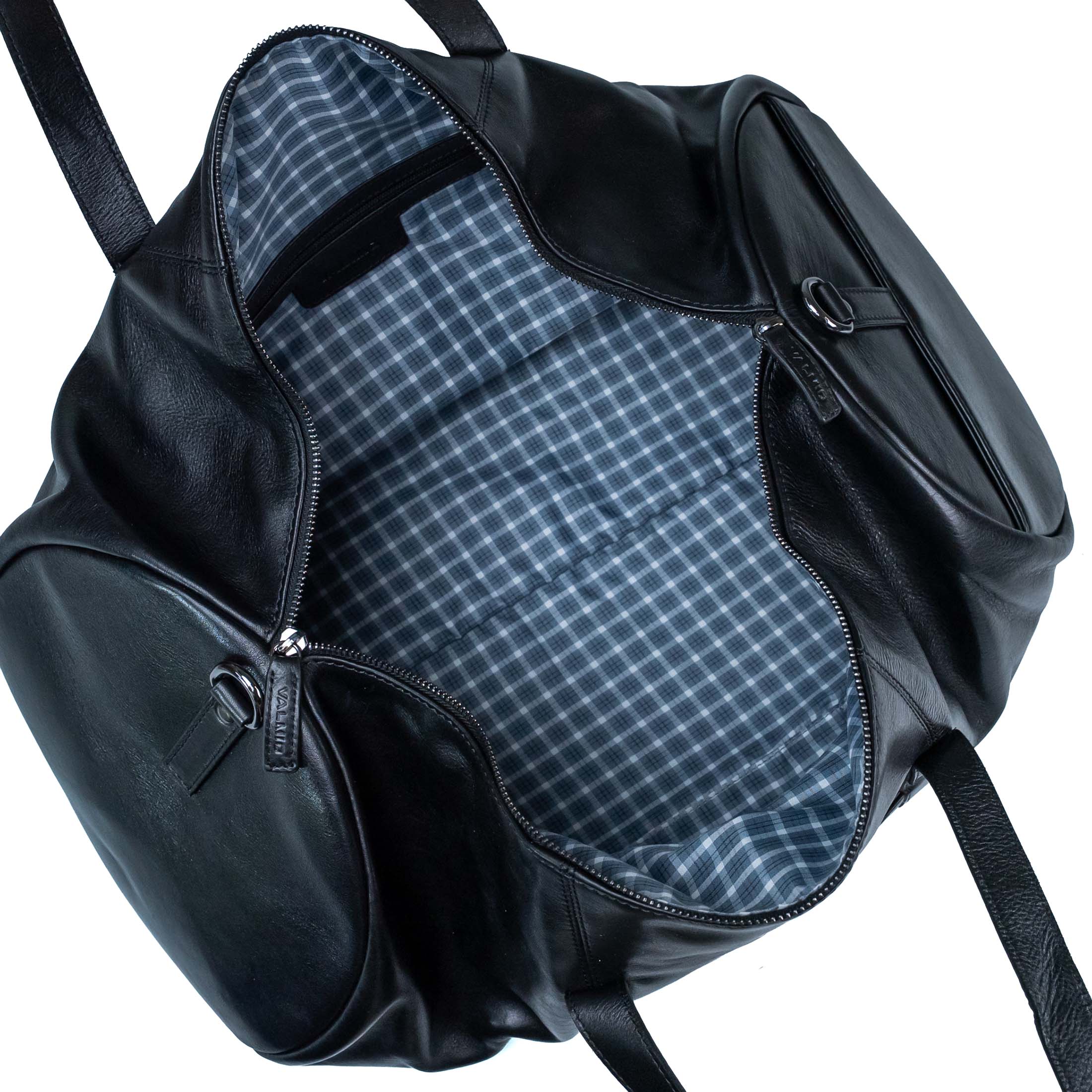 Black Leather Travel Bag Valmio Homs
