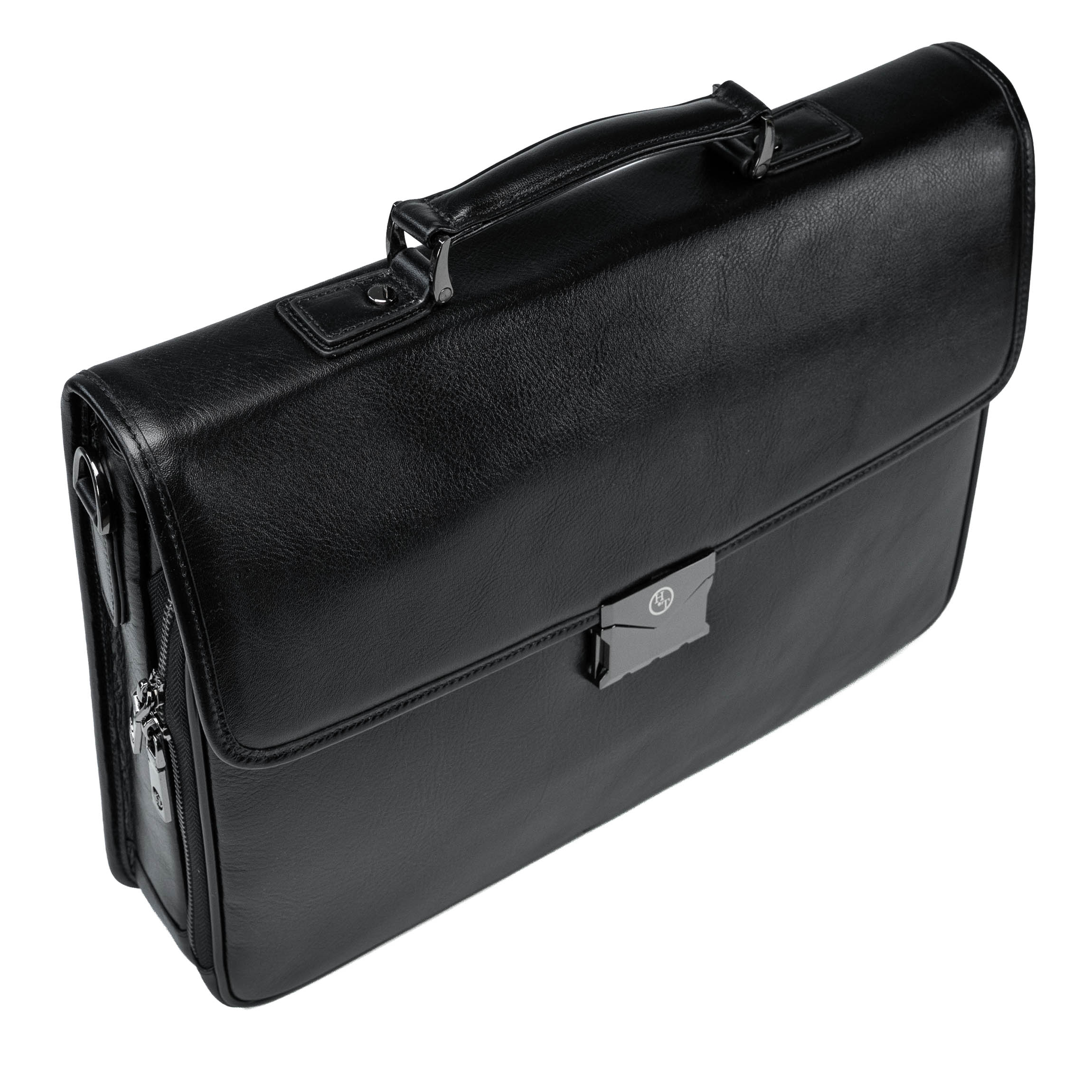 Serviette en cuir pour homme Aenso noir