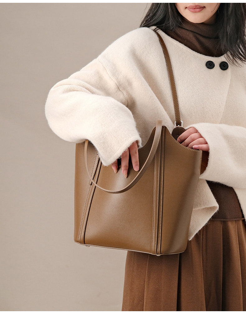 Bolso de mujer Valmio Ferina de cuero - marrón