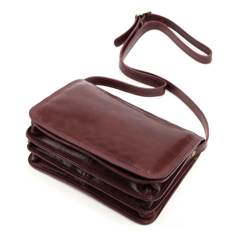 Leather women's handbag FLORENCE 108 red