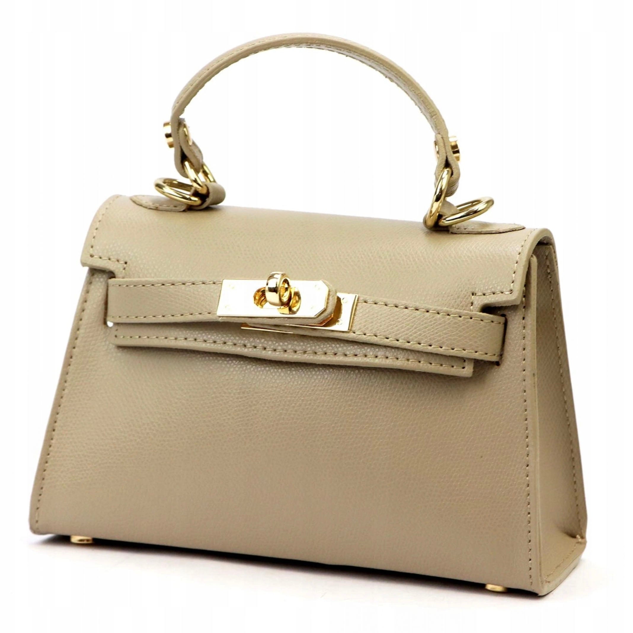 Leather women's handbag LUKA 24-002 Beige
