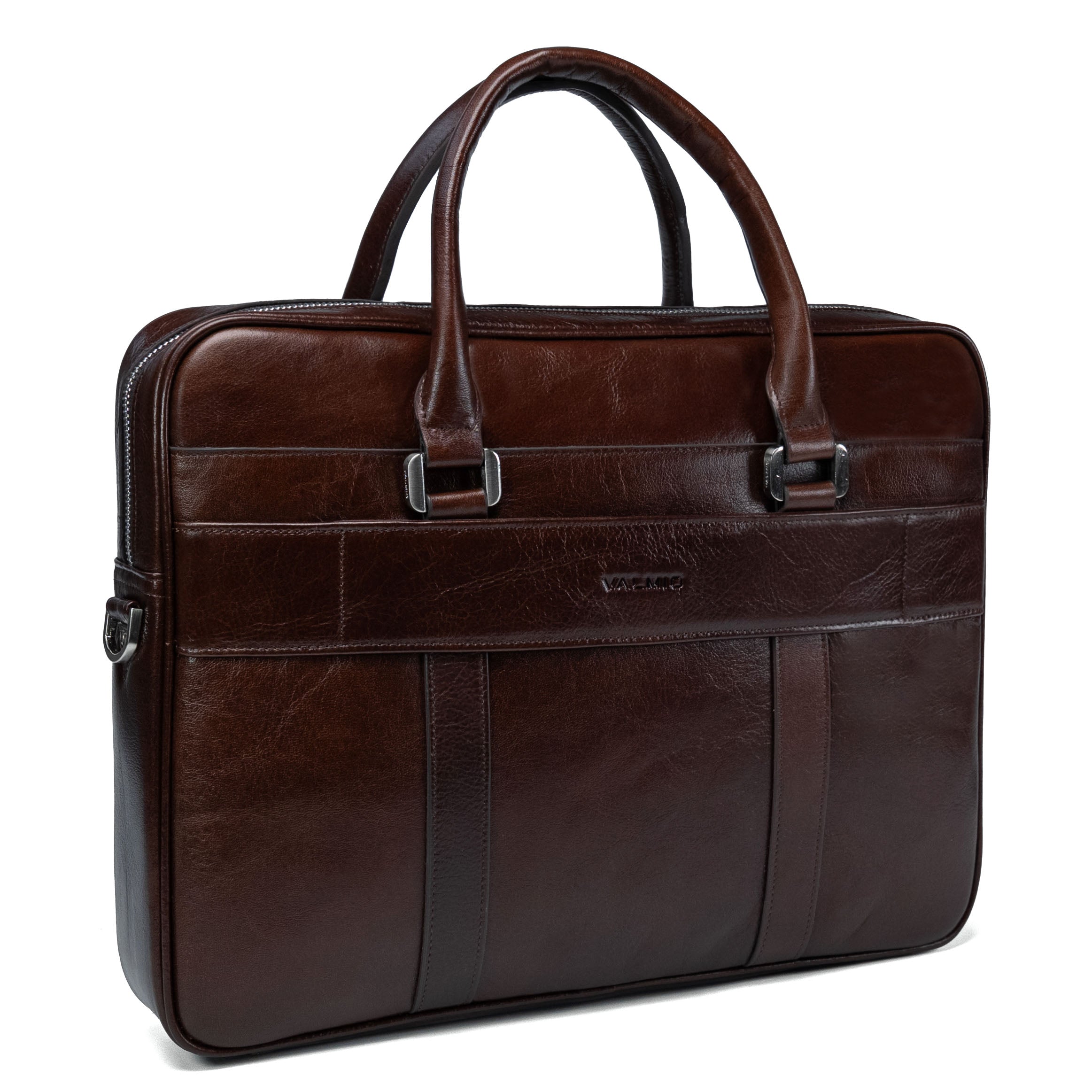 Sac homme classique en cuir Valmio - marron