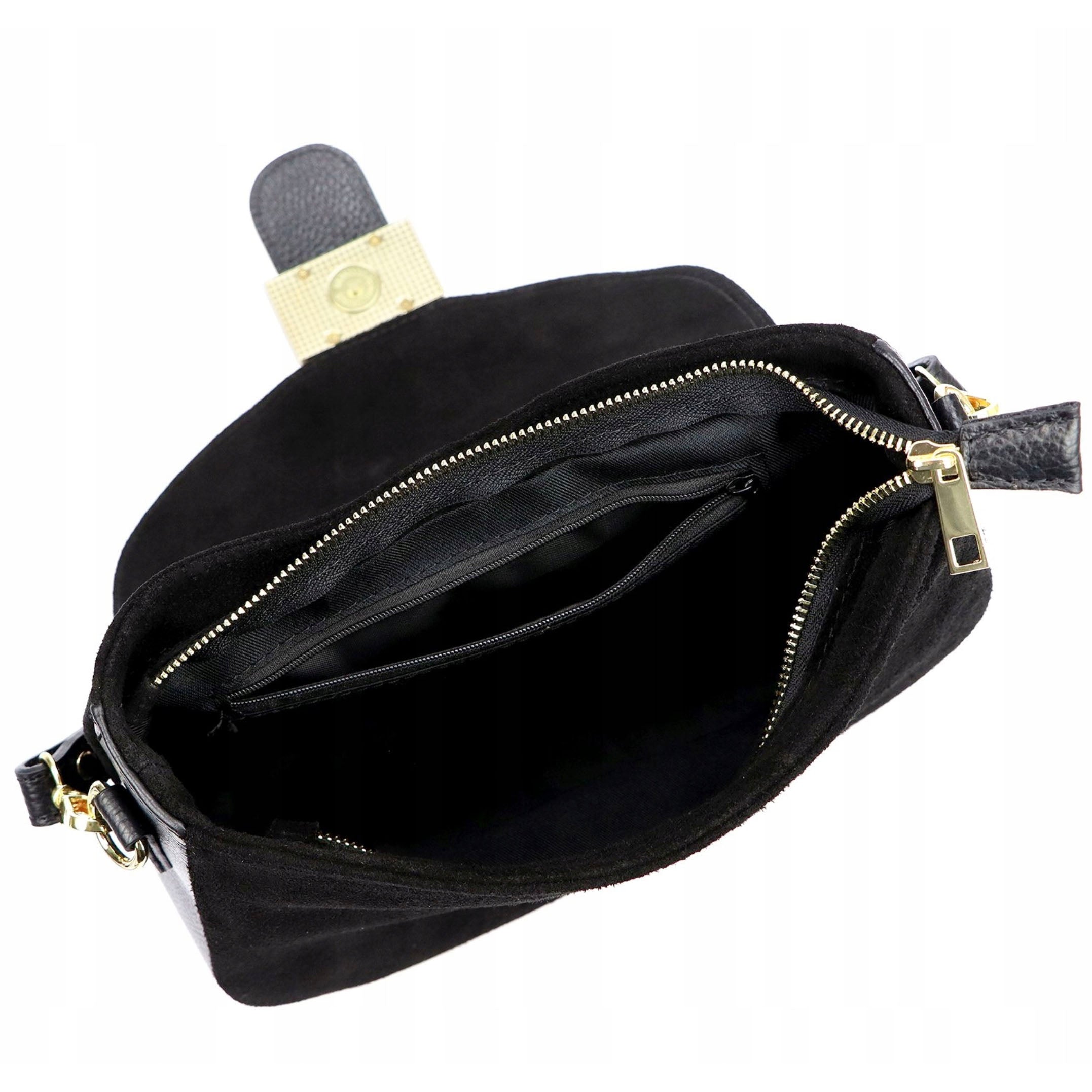 Bolso de mano de cuero negro Luka 26-001