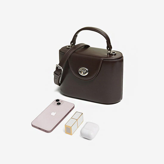 Sac à main en cuir pour femme Valmio Dinora - marron foncé