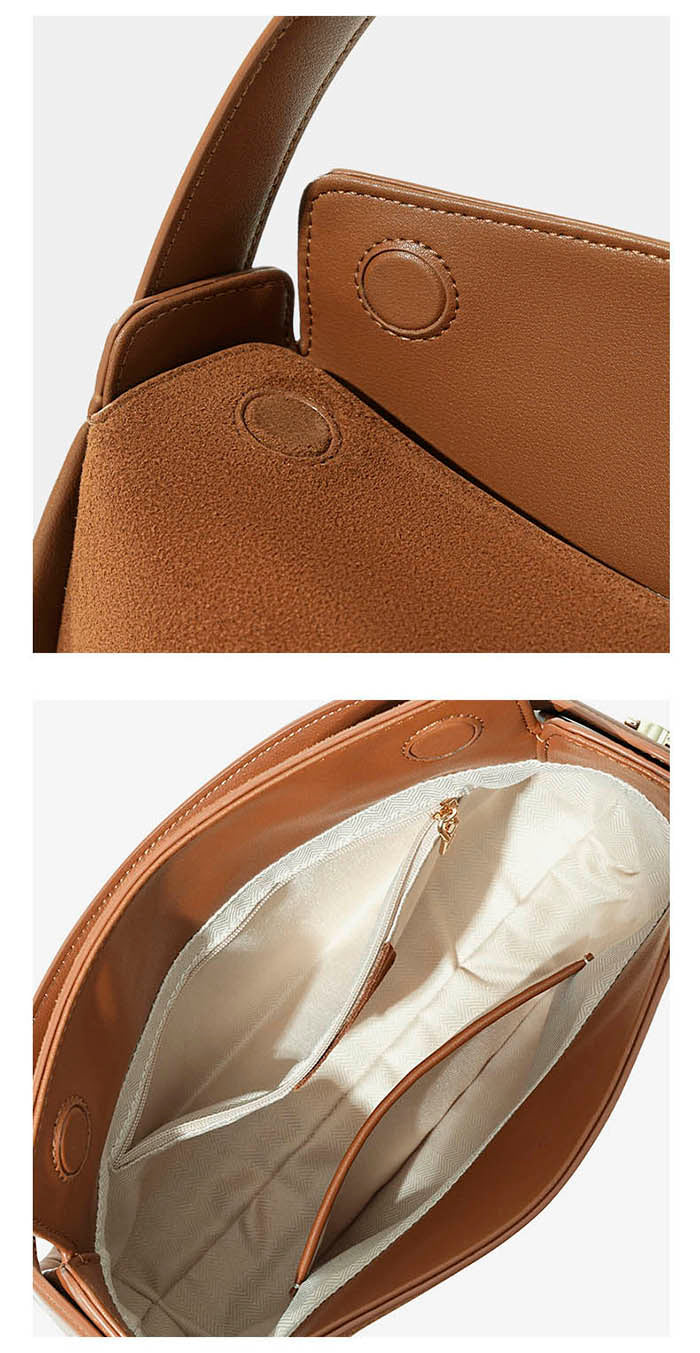 Valmio Nerissa Leder Damenhandtasche - Dunkelbraun