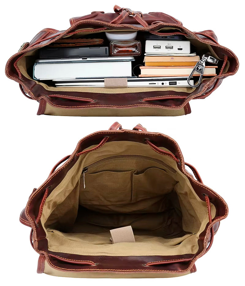 Sac à dos en cuir Valmio Norden - marron