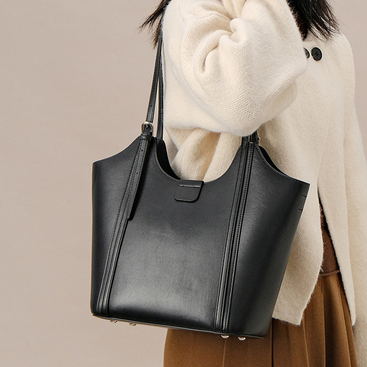 Bolso de mujer Valmio Ferina de cuero - negro