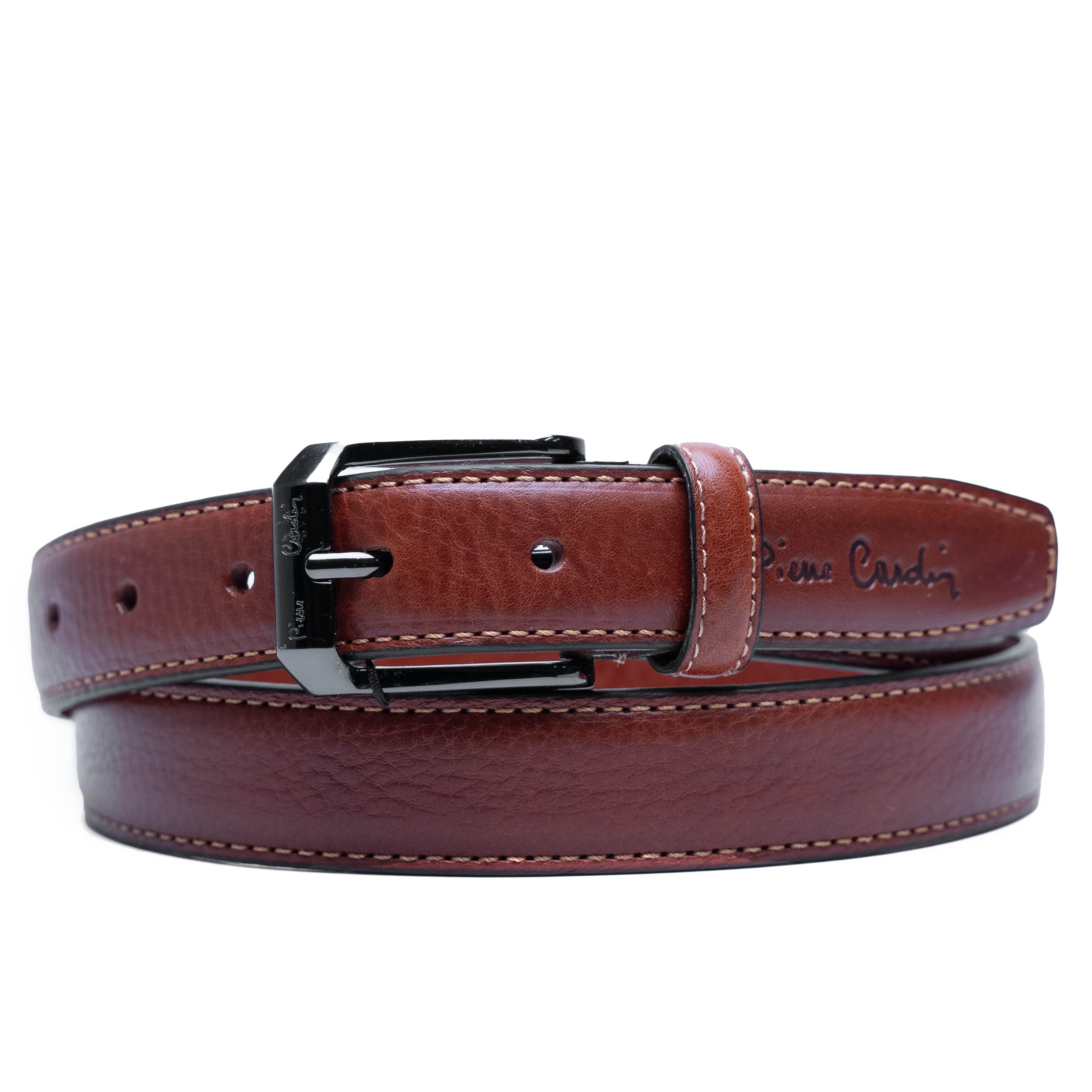 Leather belt Pierre Cardin AUT 3101 COGNAC