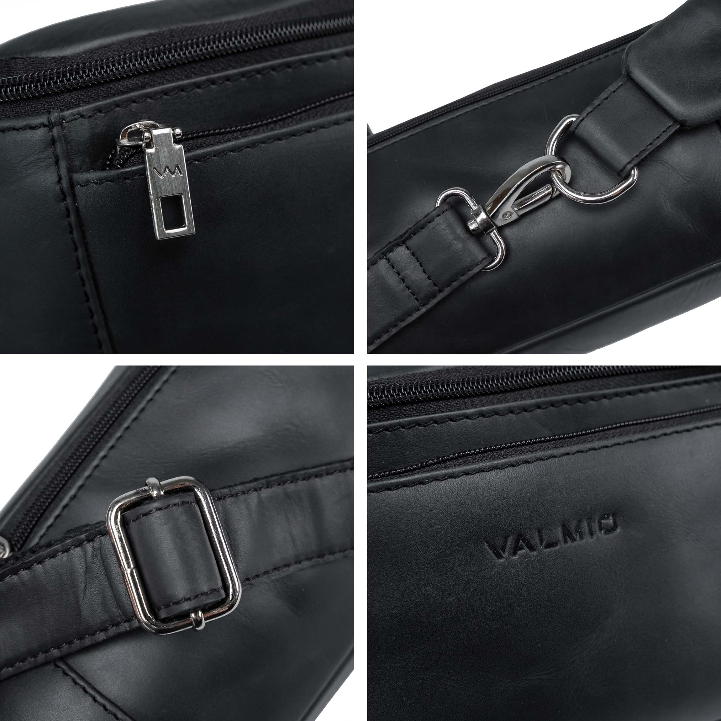 Riñonera de cuero para hombre Valmio Ever negra