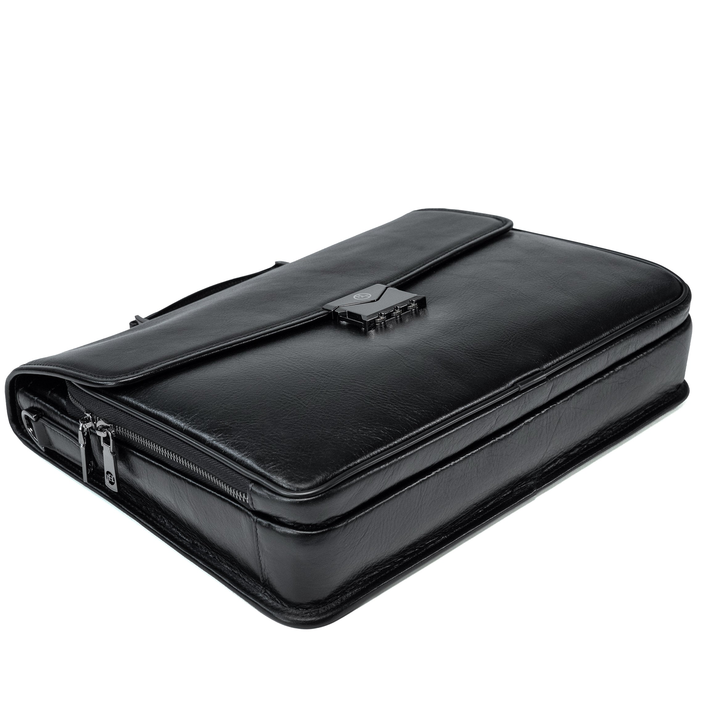 Serviette en cuir pour homme Aenso noir