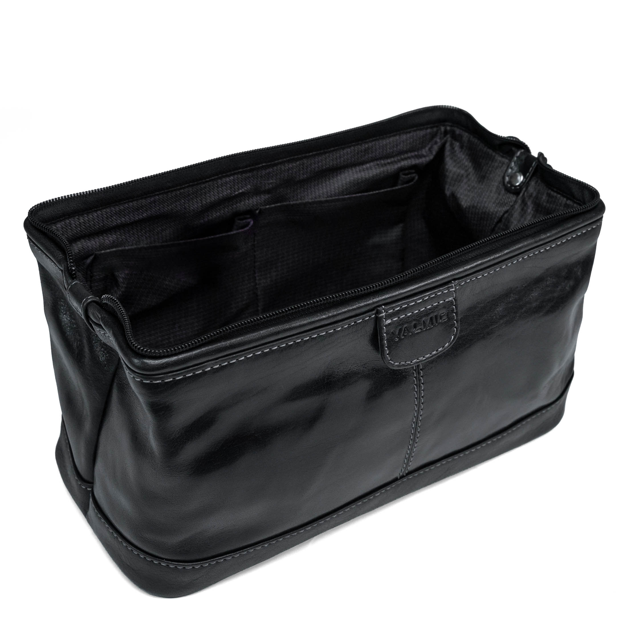 Black Leather Toiletry Bag Valmio Sedona