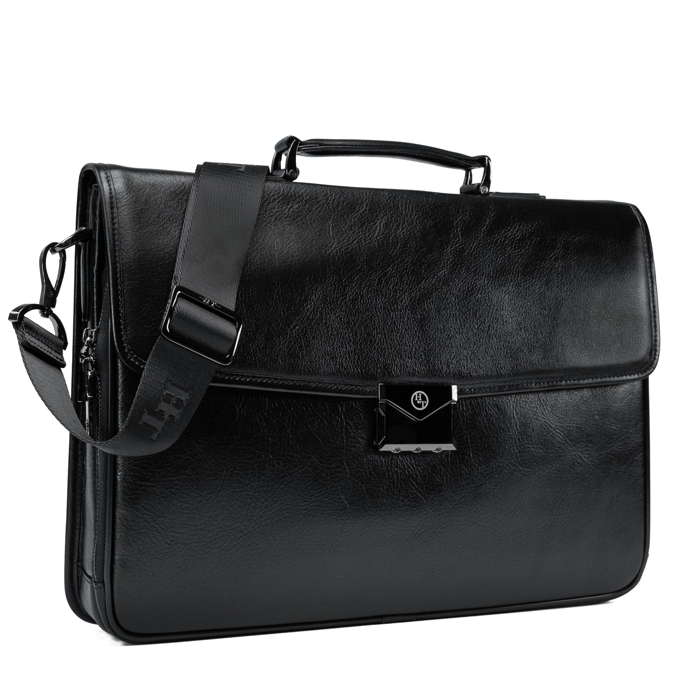Serviette en cuir pour homme Aenso noir