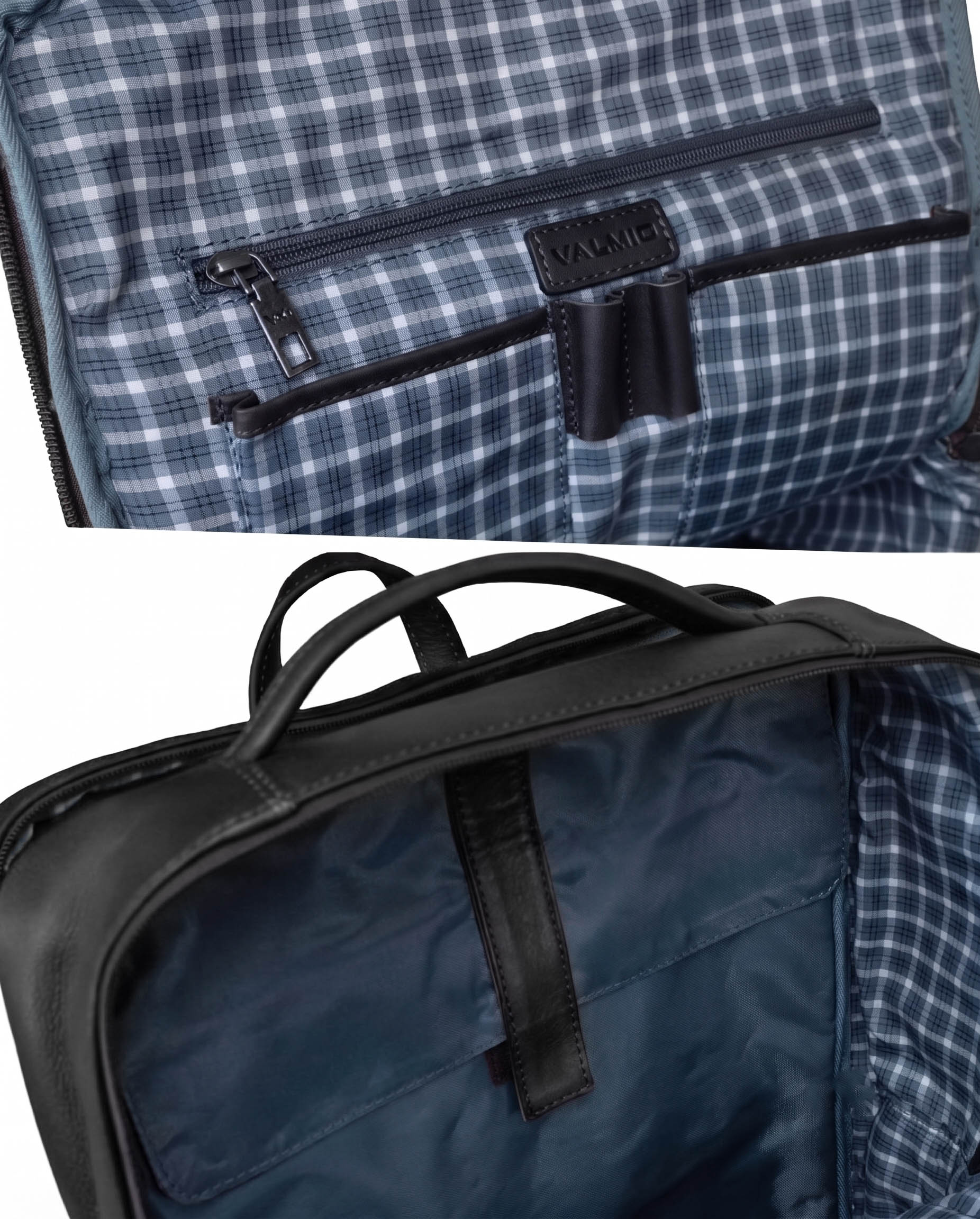 Black Leather Backpack Valmio Hunter