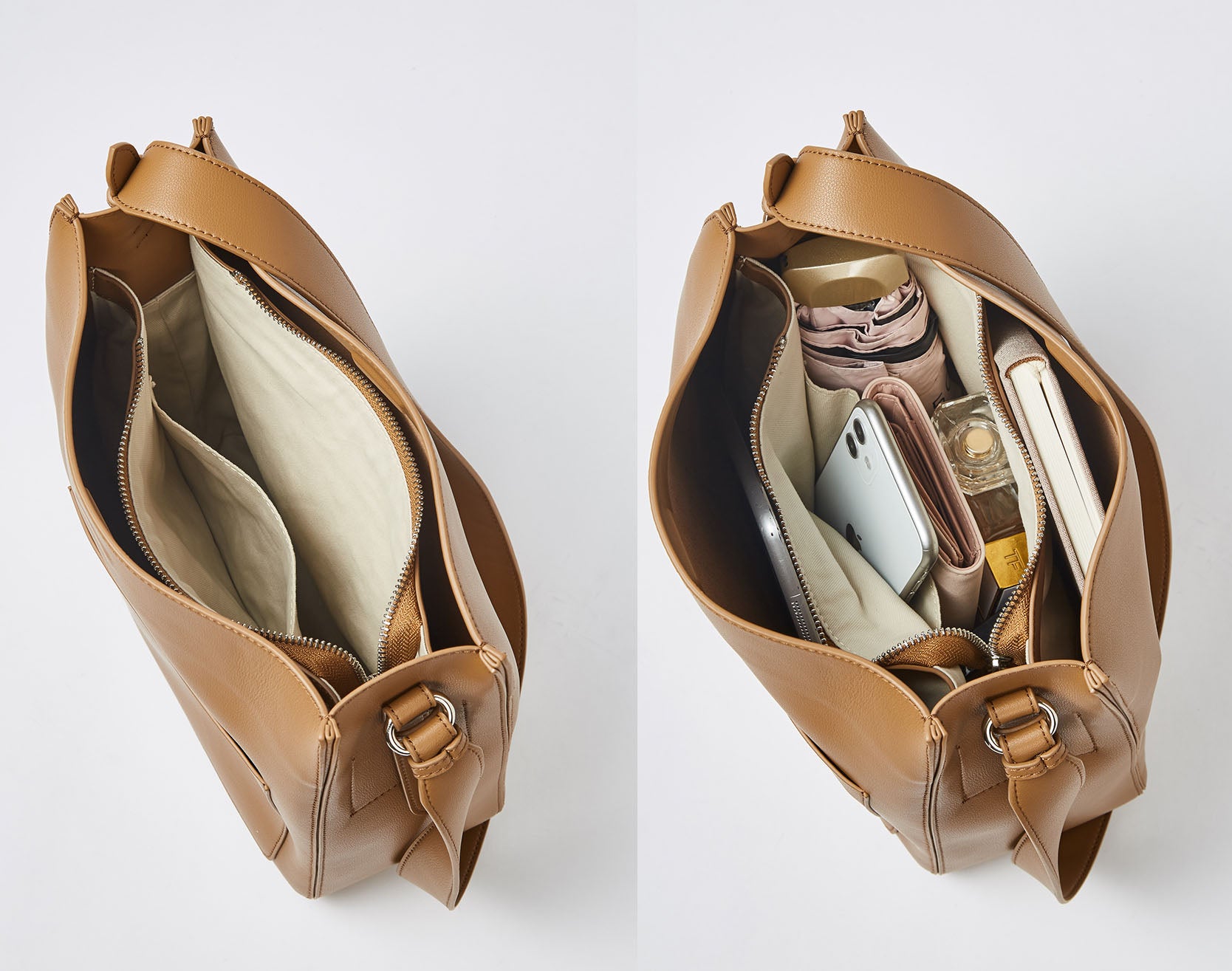 Bolso de cuero para mujer Valmio Tivana - moka
