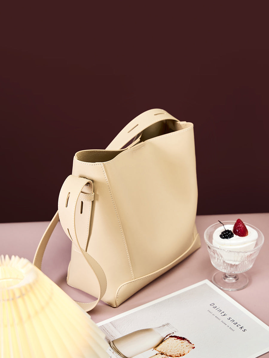 Valmio Jelina Leather Women's Bag - Beige