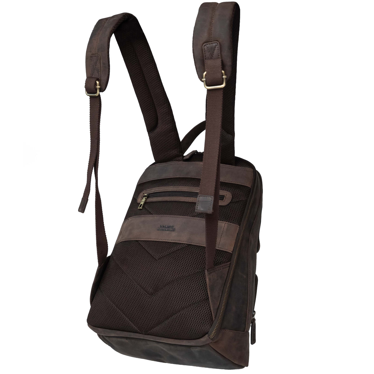 Mochila de cuero Valmio Apex marrón