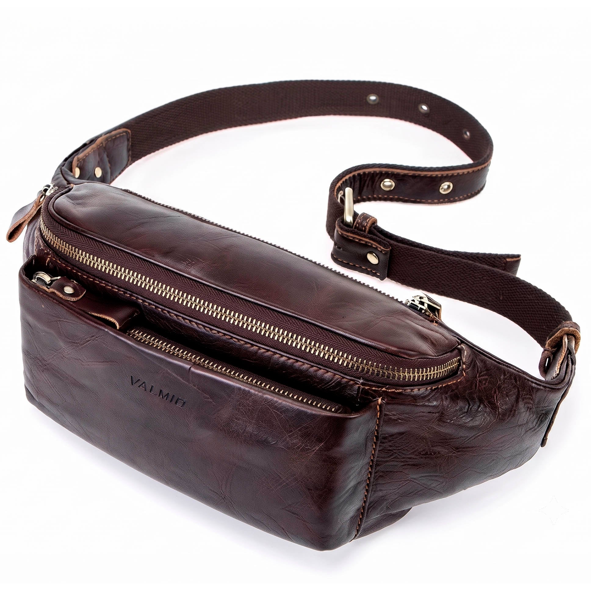 Bolso cinturón de cuero para hombre Valmio Rolls
