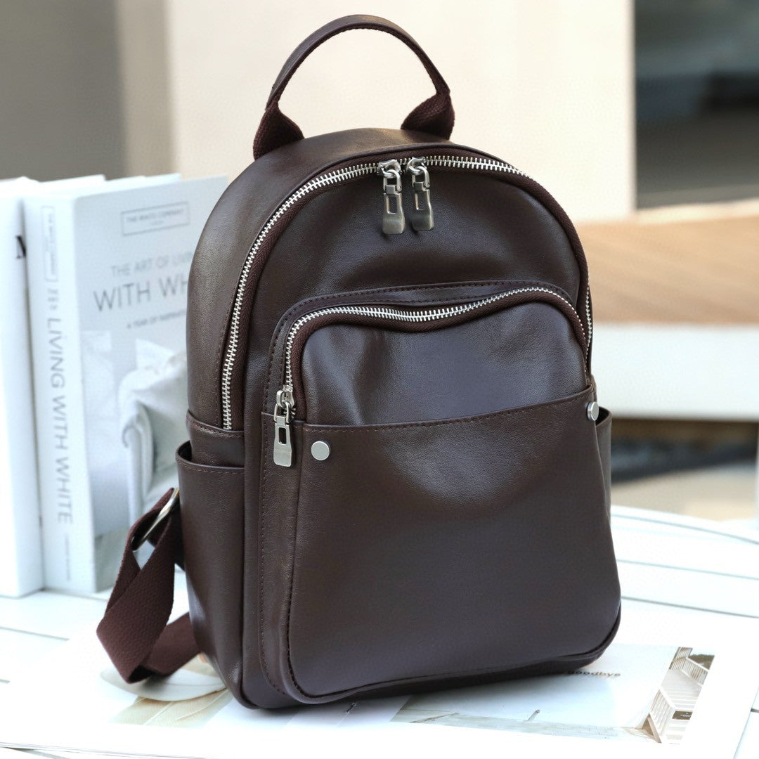 Valmio Velora Leather Women's Backpack - Dark Brown