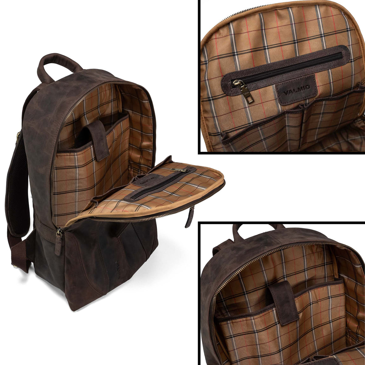 Valmio Gale Lederrucksack Braun