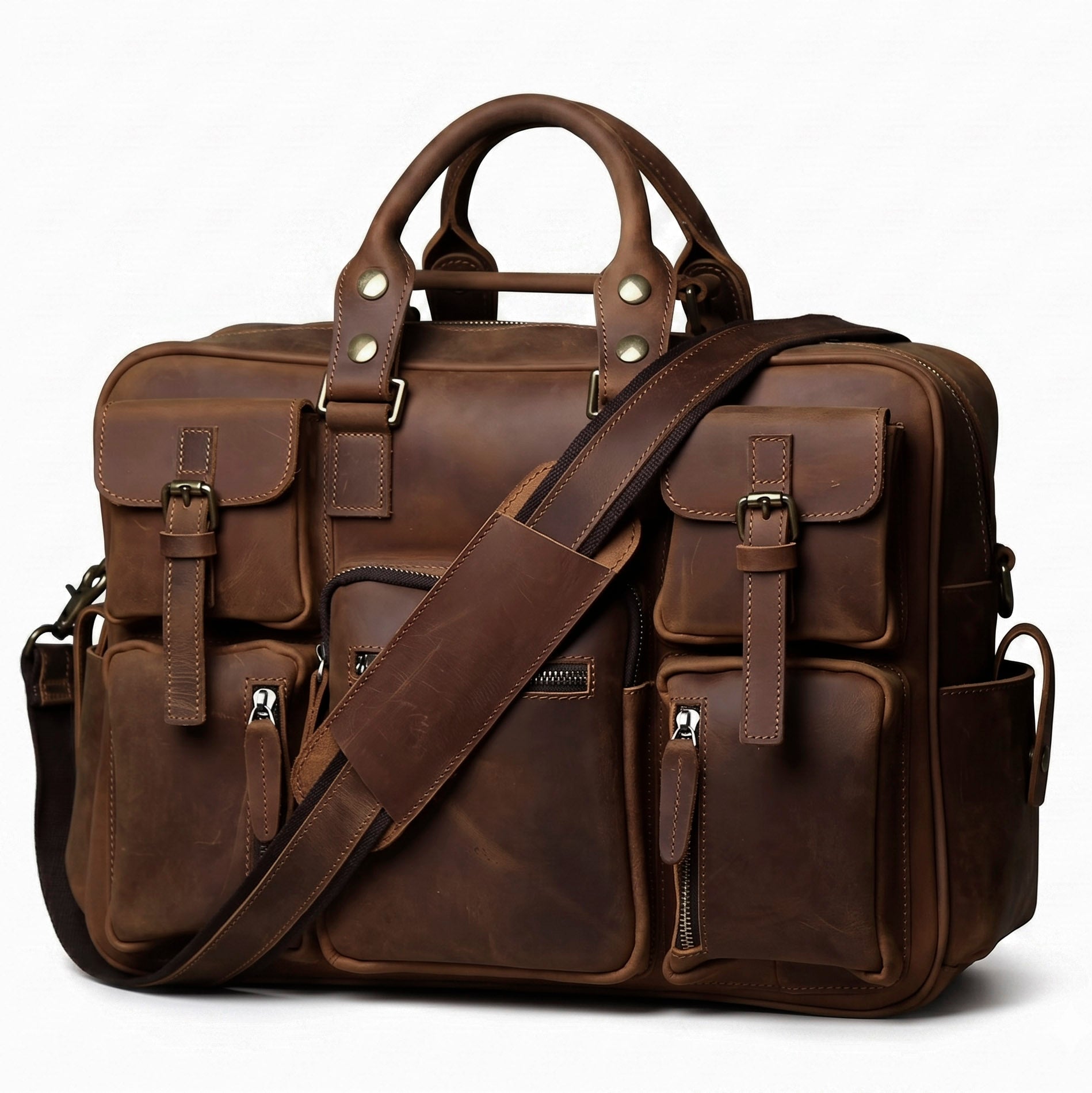 Leder-Aktentasche Valmio Kensington – Hellbraun