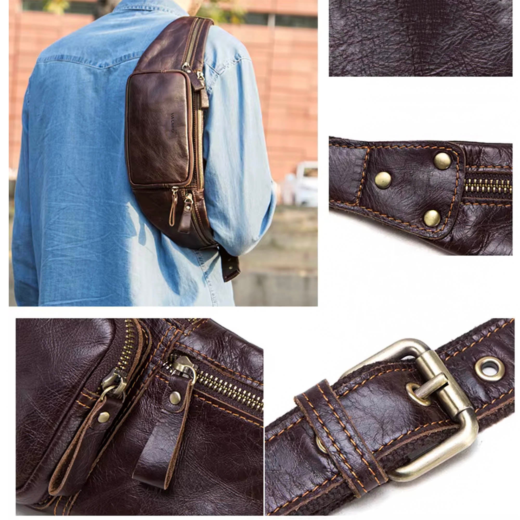 Riñonera de cuero para hombre Marlow