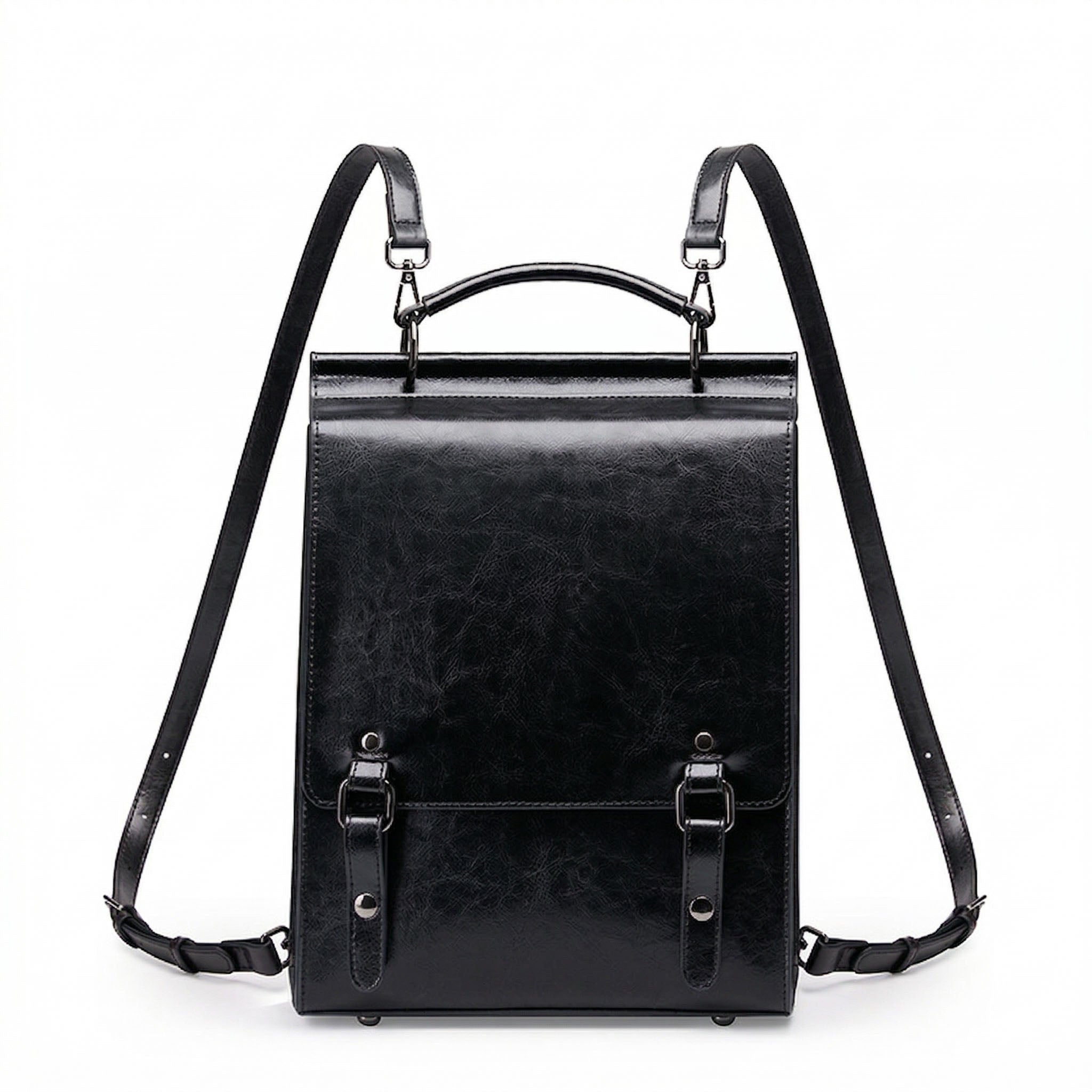 Mochila de cuero para mujer Valmio Tonora - negro