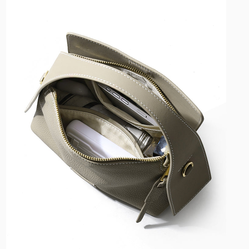 Sac à main pour femme en cuir Valmio Zirena - gris