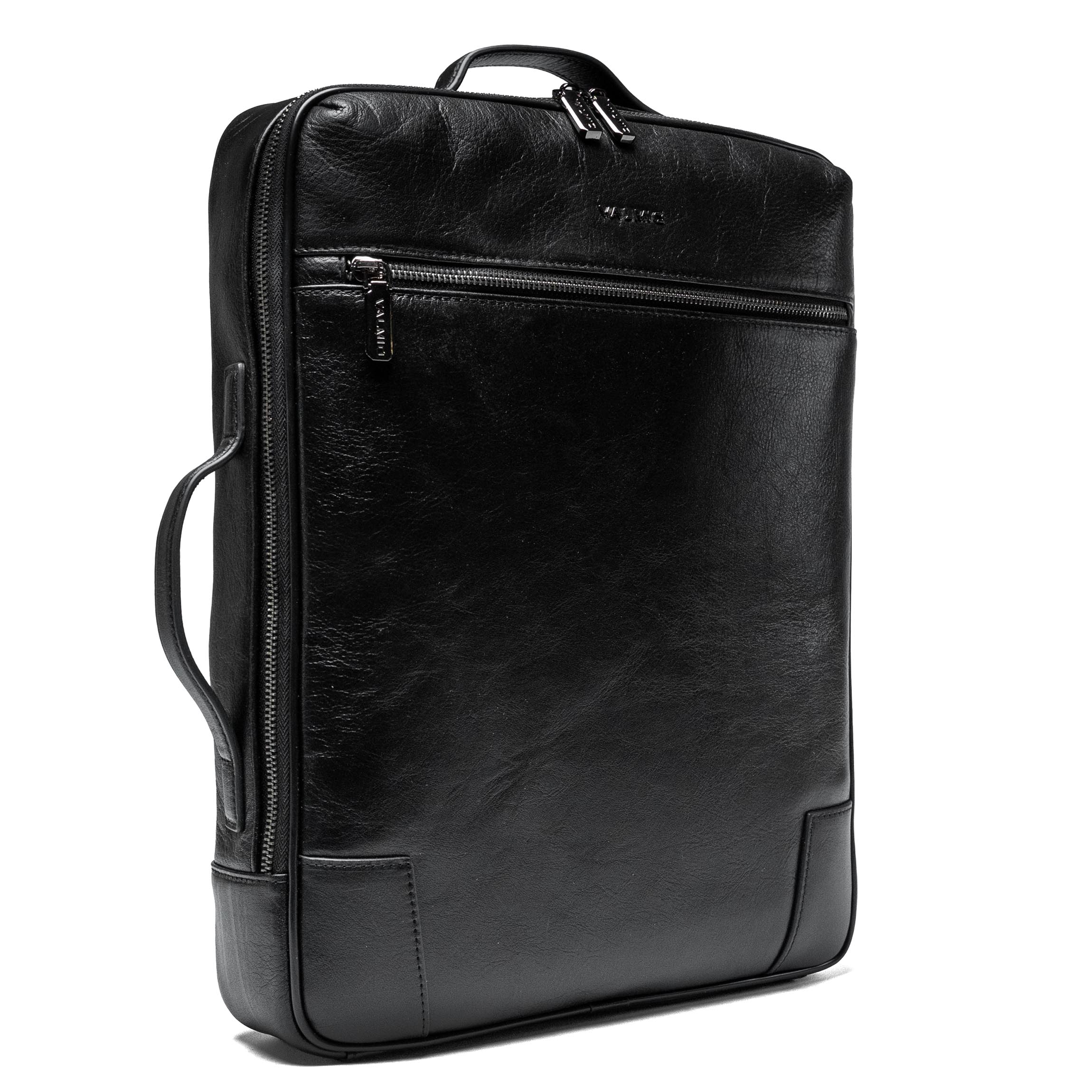 Luxury Leather Backpack-Bag Valmio Ardent - black