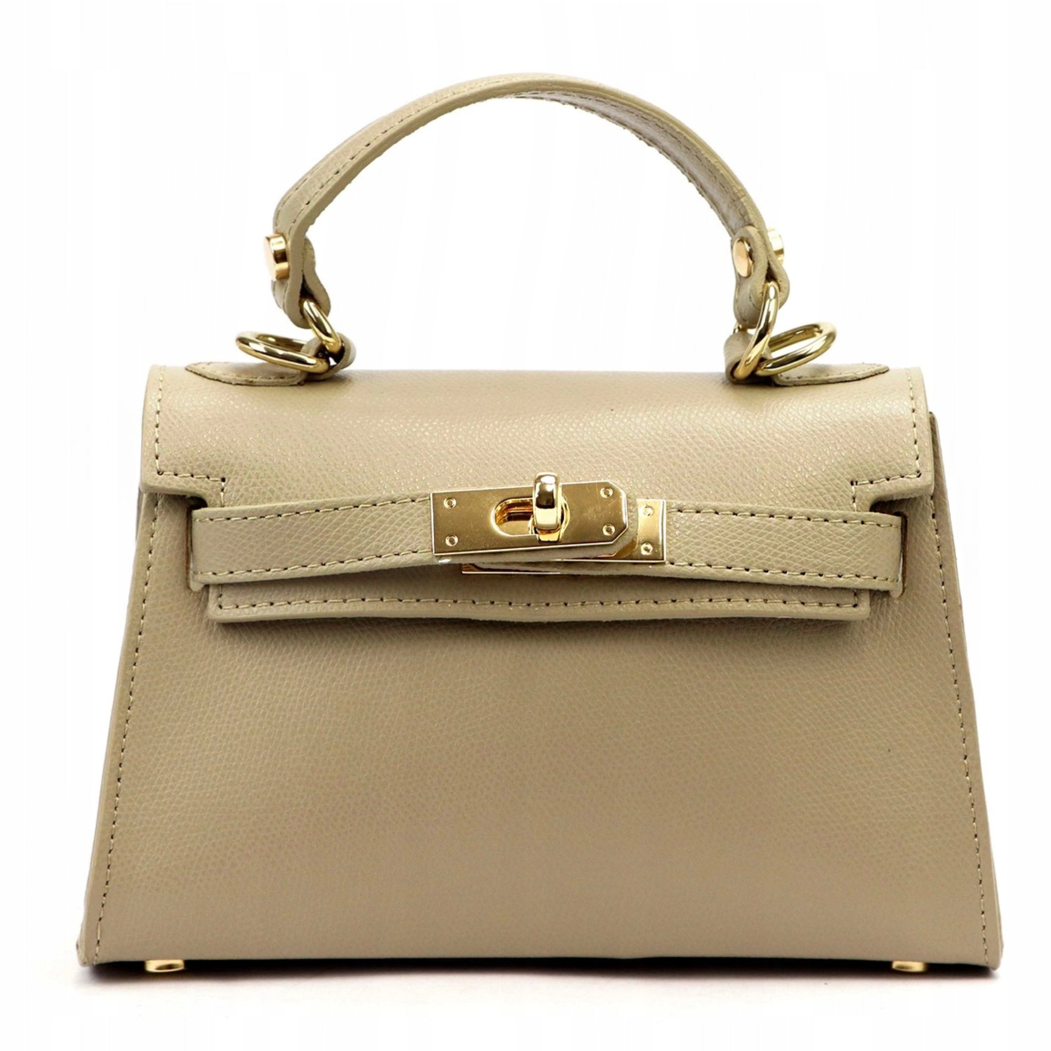 Leather women's handbag LUKA 24-002 Beige