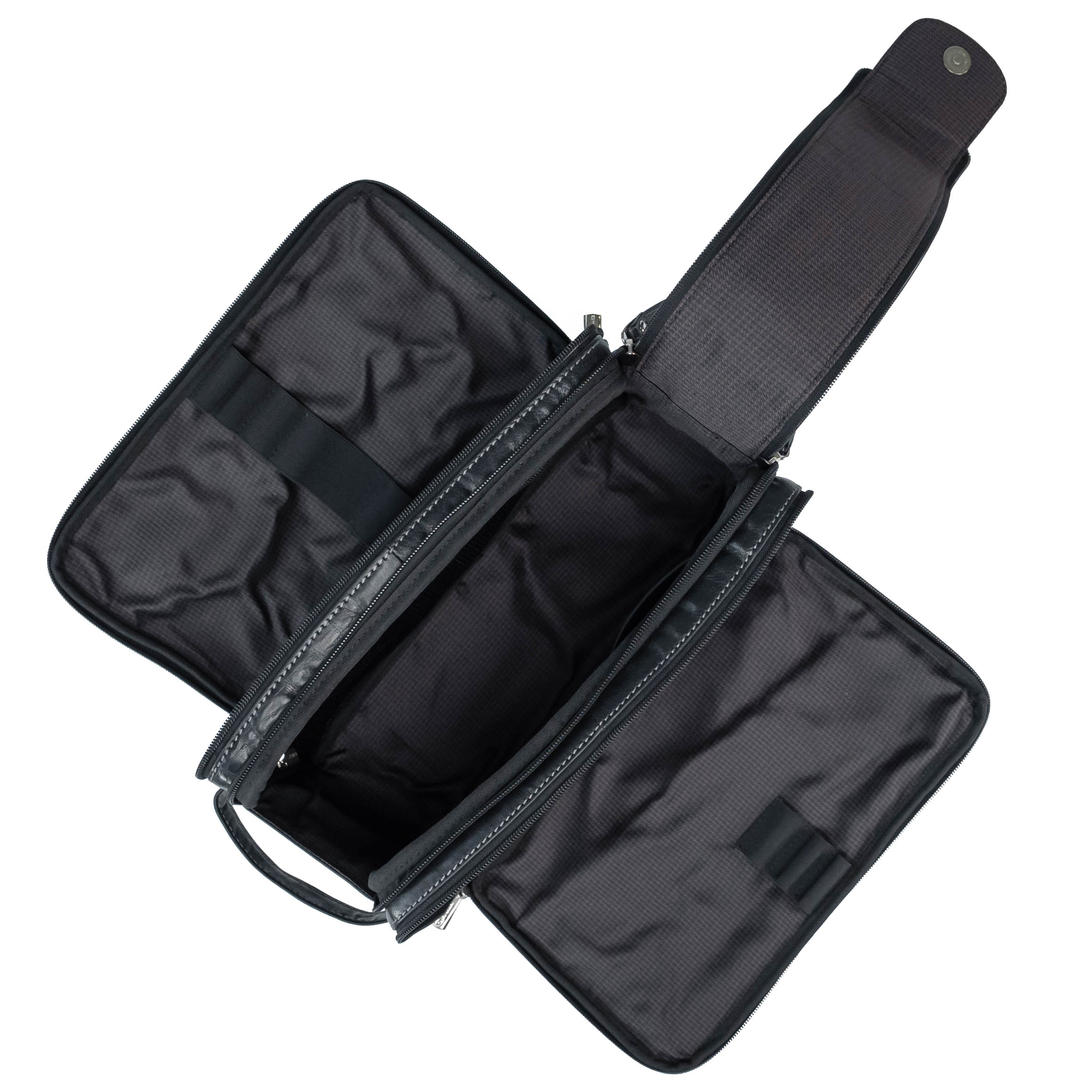 Trousse de toilette en cuir Valmio Focus noire