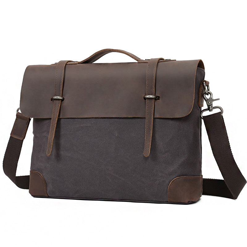 Serviette en cuir pour homme Valmio Weston – gris foncé