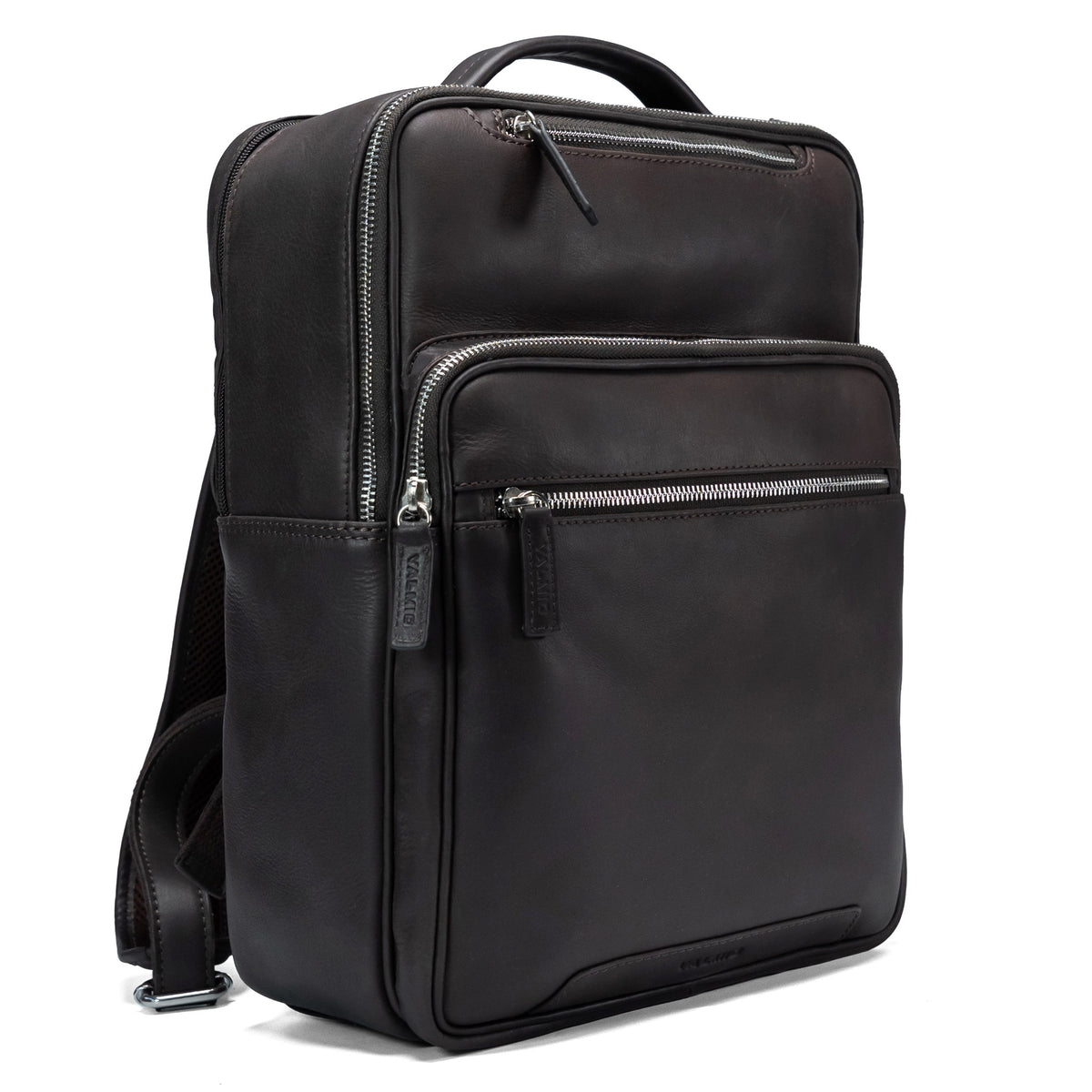 Valmio Byron Leather Backpack Dark Brown