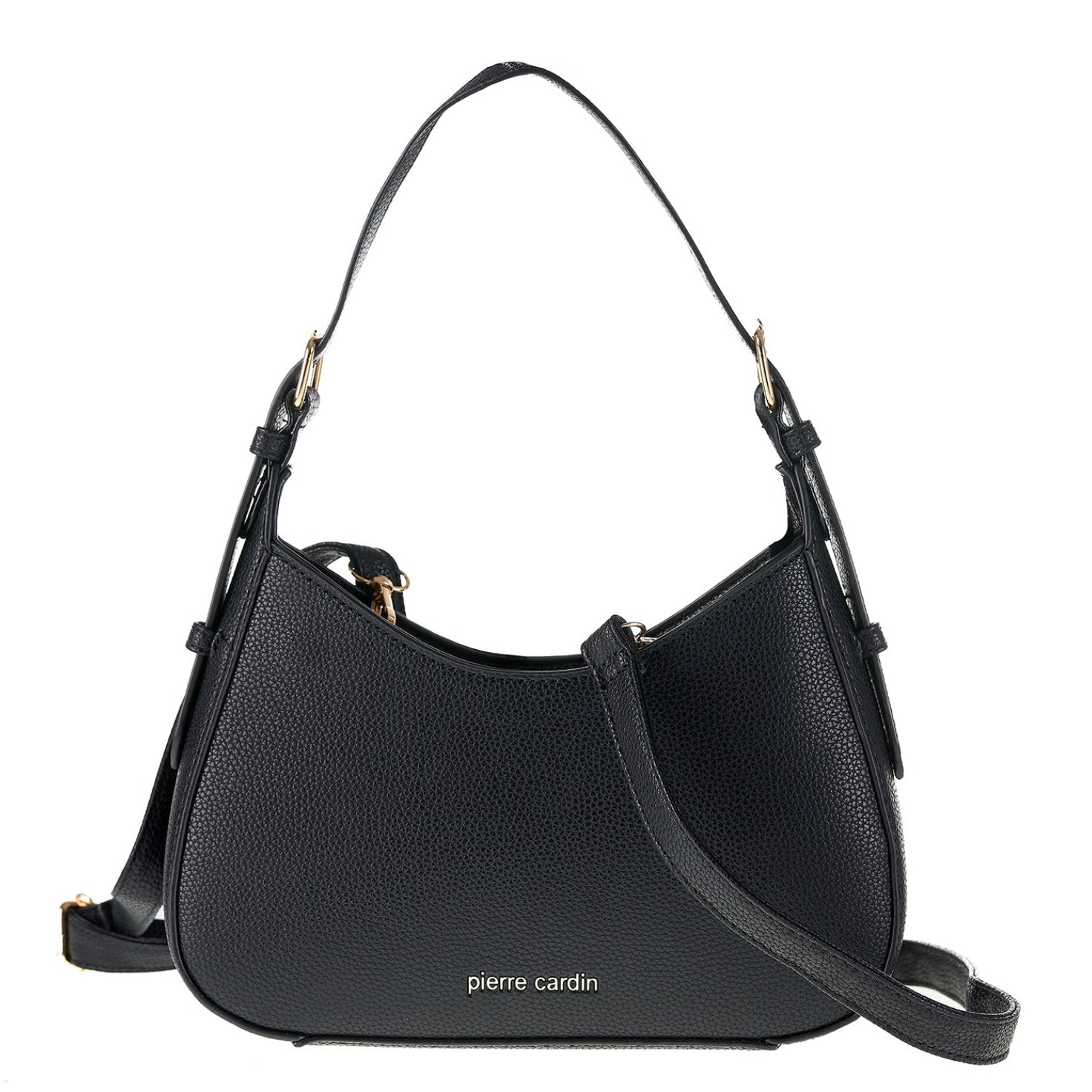 PIERRE CARDIN 7401 Schwarze Öko-Leder-Handtasche