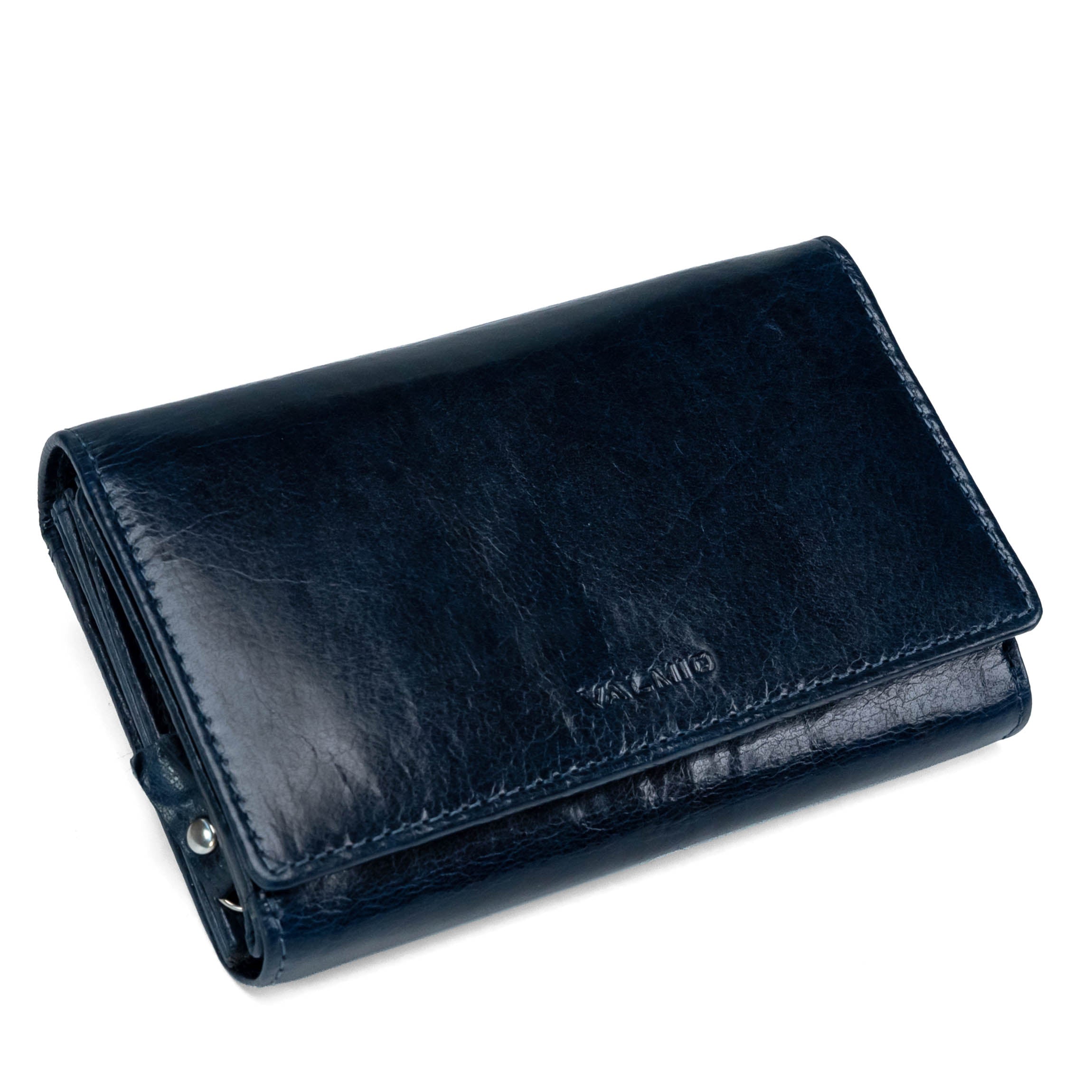 Leren damesportemonnee Valmio Nyos 2430 Donkerblauw